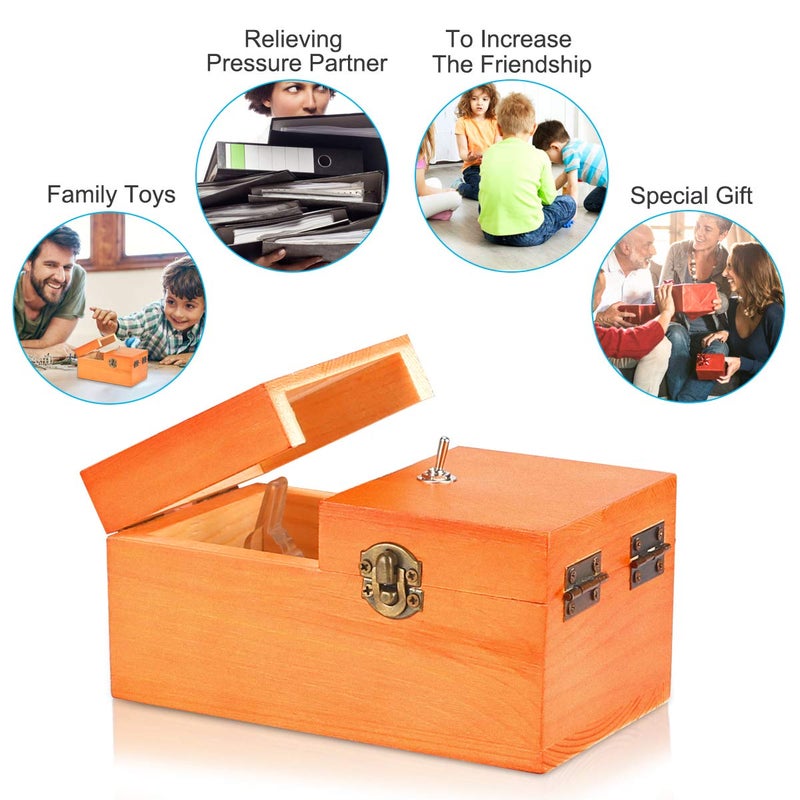 Calary Useless Box Turns Itself Off In Wooden Storage Box Alone Machine Fully Assembled in Box Gifts for Adults and Children - Image 4